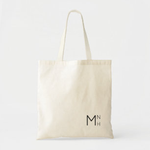 Enkel + minimalistisk Monogram Initialer Tote Tygkasse