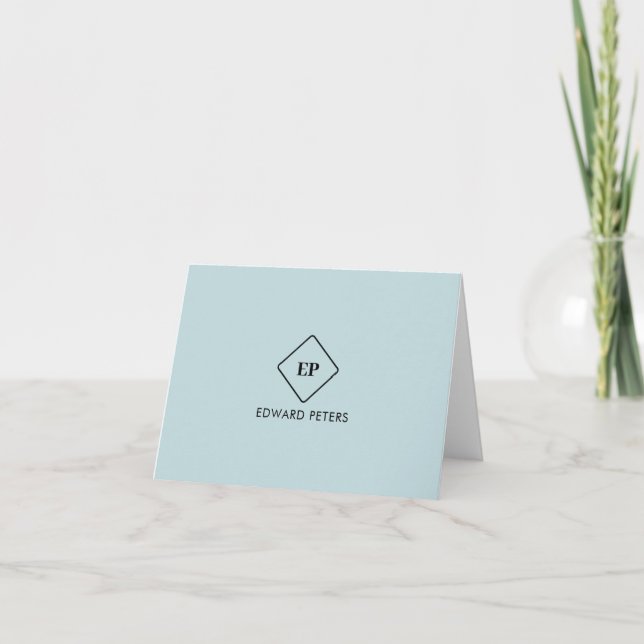 Enkel minimalistisk monogram personlig brevpapper kort (Framsida)
