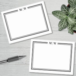 Enkel minimalistisk monogram post-it block