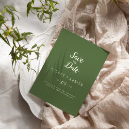 Enkel minimalistisk|Mörk Sage Bröllop spara datum Spara Datumet