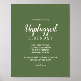 Enkel minimalistisk|Mörk Sage Unplugged Ceremony Poster