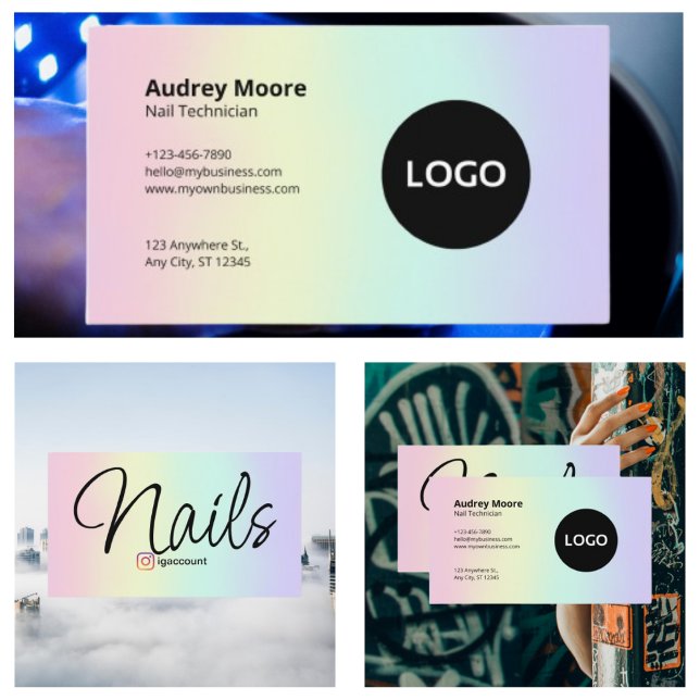 Enkel minimalistisk nageltekniker visitkort (Simple Minimalist Nail Technician Business Card
)