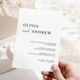 Enkel minimalistisk och modern | Bröllopsinbjudan Inbjudningar