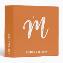 Enkel, minimalistisk Orange Brown Monogram Namn