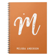 Enkel, minimalistisk Orange Brown Monogram Namn