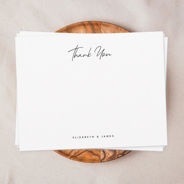 Enkel minimalistisk par Tack Anteckningskort (Couple thank you note card with background)