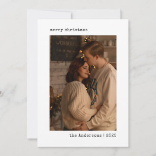 Enkel minimalistisk parfoto svart jul julkort