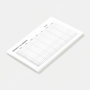 Enkel, minimalistisk planering varje vecka post-it block