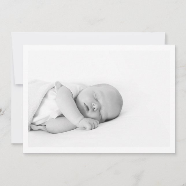Enkel Minimalistisk Presentation Av Bebis Foto Föd Meddelande (Framsida)