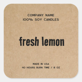 Enkel, minimalistisk produktetikett för ljus fyrkantigt klistermärke