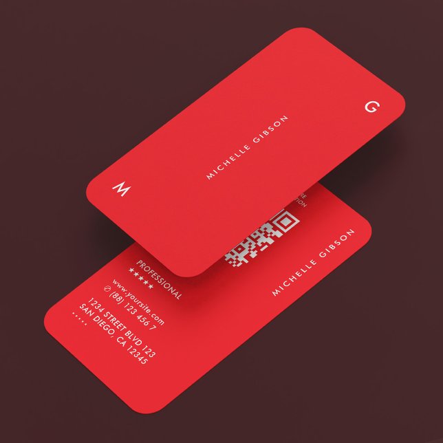 Enkel Minimalistisk Professionell Marknadsföring R Visitkort (Simple Minimal Professional Marketing Red Business Card
)