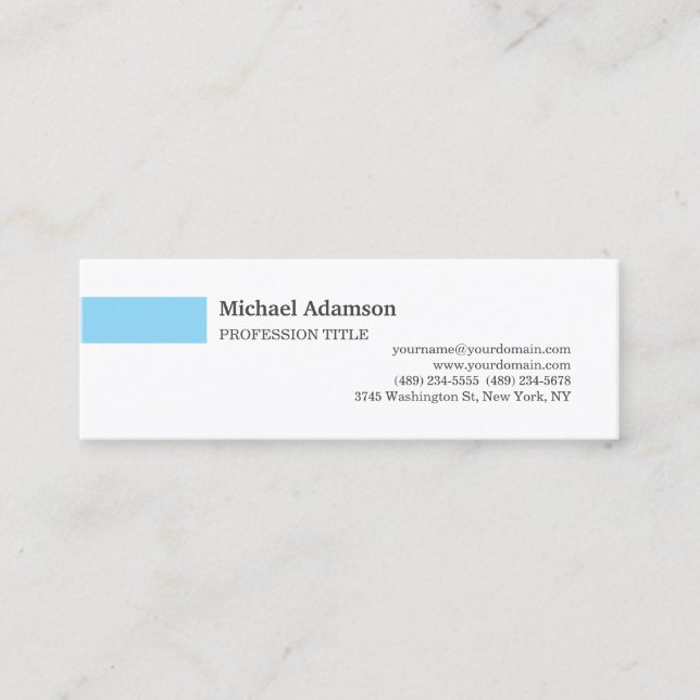 Enkel minimalistisk profil för enkel elegant mini visitkort (Framsida)