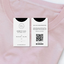 Enkel minimalistisk QR-kod kläder pris etikett lab Visitkort