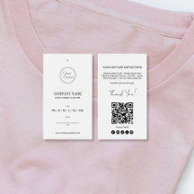 Enkel minimalistisk QR-kod kläder Prislapp Etikett