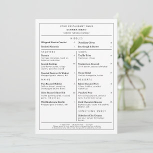 Enkel minimalistisk restaurang Lägg till din logot Meny