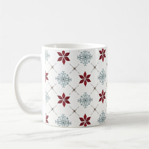Enkel, minimalistisk, röd, blå stjärna Mönster Kaffemugg