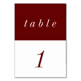 Enkel, minimalistisk röd och vit bordsnummer
