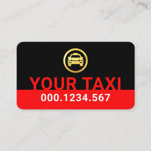 Enkel minimalistisk röd taxiskyltning visitkort
