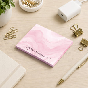 Enkel minimalistisk rosa akvarellpersonlig design post-it block