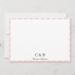Enkel minimalistisk Rosa Rand Anteckningskort
