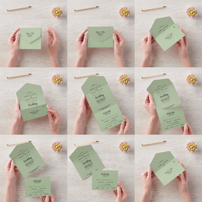 Enkel minimalistisk|Sage Bröllop