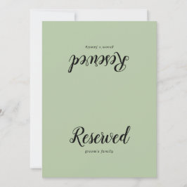 Enkel minimalistisk|Sage Bröllop Reserved Sign
