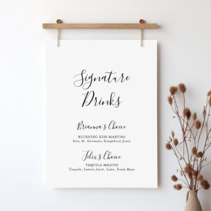 Enkel Minimalistisk Signaturdryckeskylt Poster