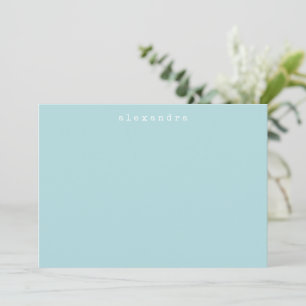 Enkel, minimalistisk skrivmaskin Namn Light Aqua B Anteckningskort