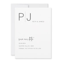 Enkel minimalistisk Spara datum bröllopsinbjudan