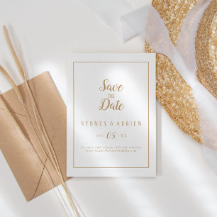 Enkel minimalistisk Spara datum i Guld Ram Datumet
