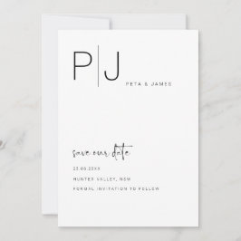 Enkel minimalistisk Spara datuminbjudan för bröllo Inbjudningar