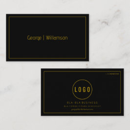 Enkel minimalistisk svart och guld visitkort