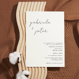 Enkel, minimalistisk, svart och vit modern Bröllop Inbjudningar