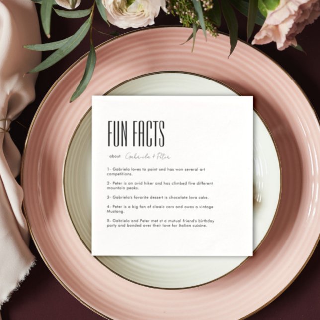 Enkel minimalistisk svart och vit Roligt, Bröllop Pappersservett (Skapare uppladdad)