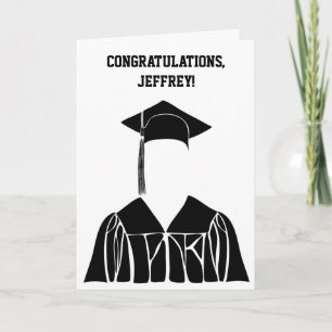 Enkel minimalistisk svart och vit Studenten Kort
