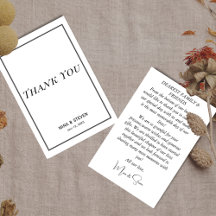 Enkel minimalistisk svart och vit tackkort