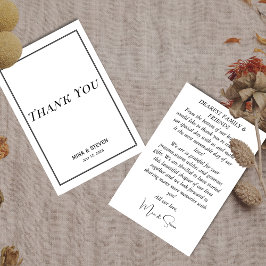 Enkel minimalistisk svart och vit tackkort tack kort