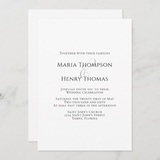 Enkel minimalistisk svart text et-tecken mall (Fram/baksida)