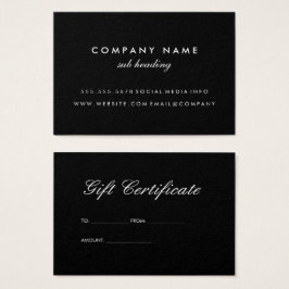 Enkel, minimalistisk svart visitkort