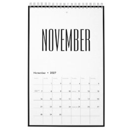 Enkel minimalistisk svart-vit ram 2027 kalender