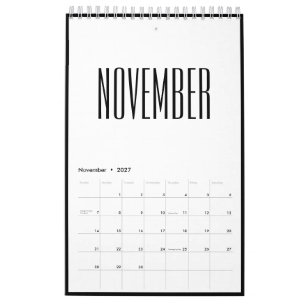 Enkel minimalistisk svart-vit ram 2027 kalender