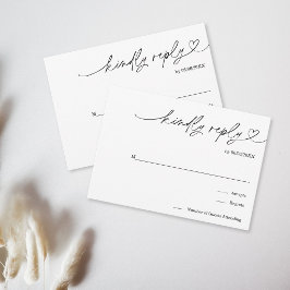 Enkel minimalistisk svart vit vänligen svara RSVP OSA Kort