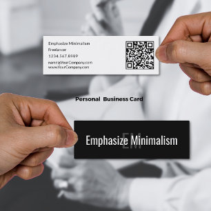 Enkel minimalistisk svartvitt mini visitkort