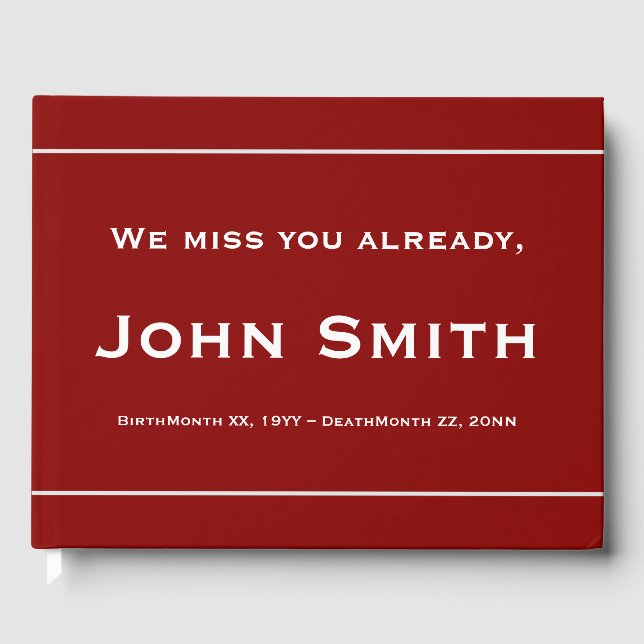 Enkel, minimalistisk sympati, gästbok (Framsida)