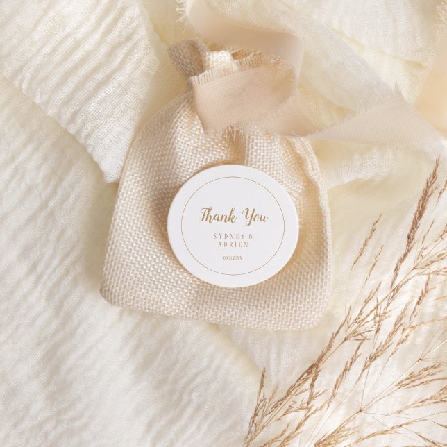 Enkel minimalistisk|Tack i Guld Ram Bröllop Gåvor Etiketter (Skapare uppladdad)