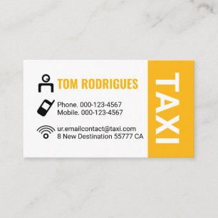 Enkel minimalistisk taxiverksamhet visitkort