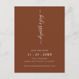 Enkel minimalistisk terrakotta Spara datum Meddelande Vykort