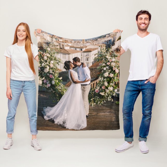 Enkel, minimalistisk text utan enkelfoto fleecefilt (På plats)