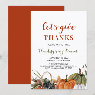 Enkel Minimalistisk Thanksgiving Middag Inbjudningar