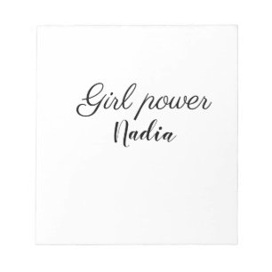 enkel minimalistisk tjejpower lägga till namn text anteckningsblock